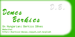 denes berkics business card