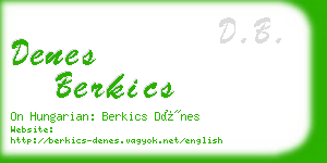 denes berkics business card